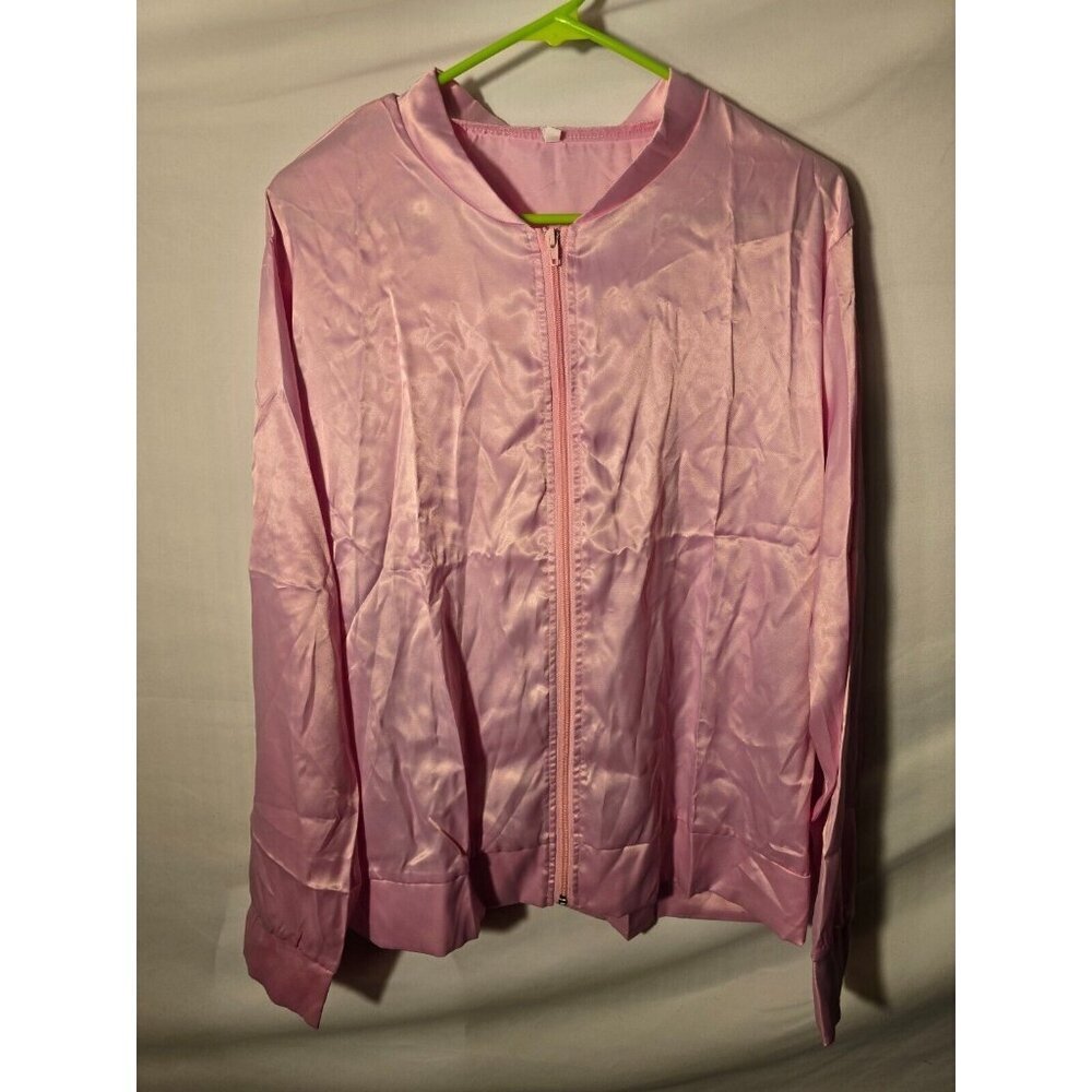 Costume Pink Lady Satin‎ Jacket Zip Up New Size 2X Women’s Cosplay